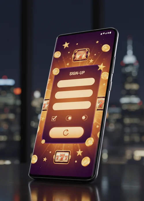Boba Casino Registrierungsformular auf einem Smartphone-Bildschirm mit E-Mail- und Passworteingabe